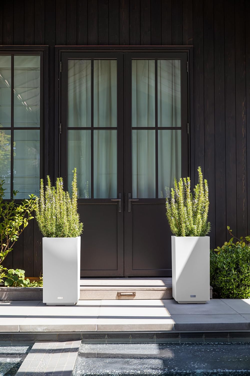 Veradek Block Series Pedestal Planter - Tall Planter for Indoor or Outdoor Front Porch | All-Weather Use with Removable Insert Bucket | Modern Décor for Flowers, Tall Trees, Faux Plants
