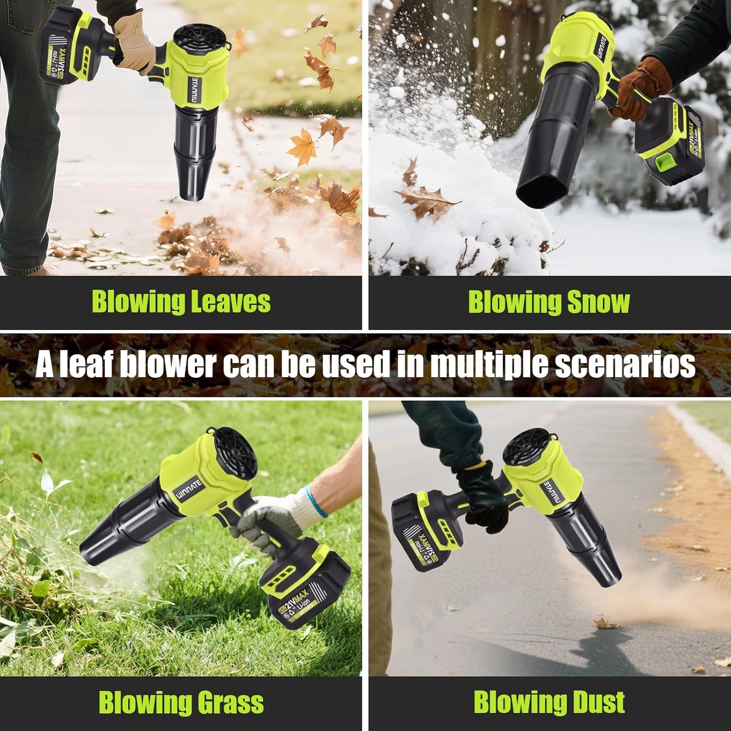 Leaf Blower Cordless with 1 Pack Battery and Charger, Electric Blowers for Lawn Care & Garden, 21V 4000mAh Battery Powered Leave Blowers, Lightweight Handheld Blower for Patio, Car, Dust, Driveway