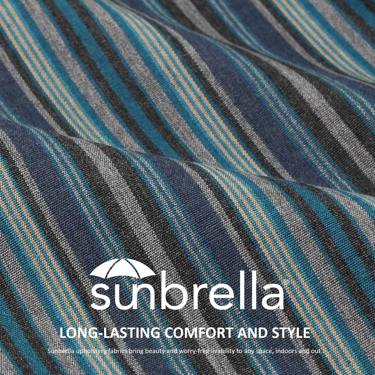 Sunbrella Square Corner Seat Cushions, 19" x 19" x 3", Set of 4, Indoor Outdoor Water Repellent Universal Chair Pads with Ties for Patio Furniture, Garden Dining Chairs, Troupe Dock