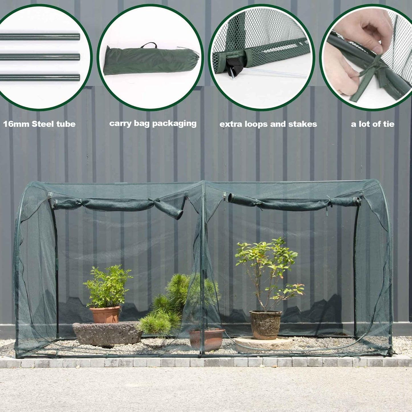 Large Tunnel 8.2'x4' Plant Netting Cover 4FT Tall Crop Cage Netting Pest Guard Cover for Vegetables Fruits Durable Gardening Net for Plant and Animal