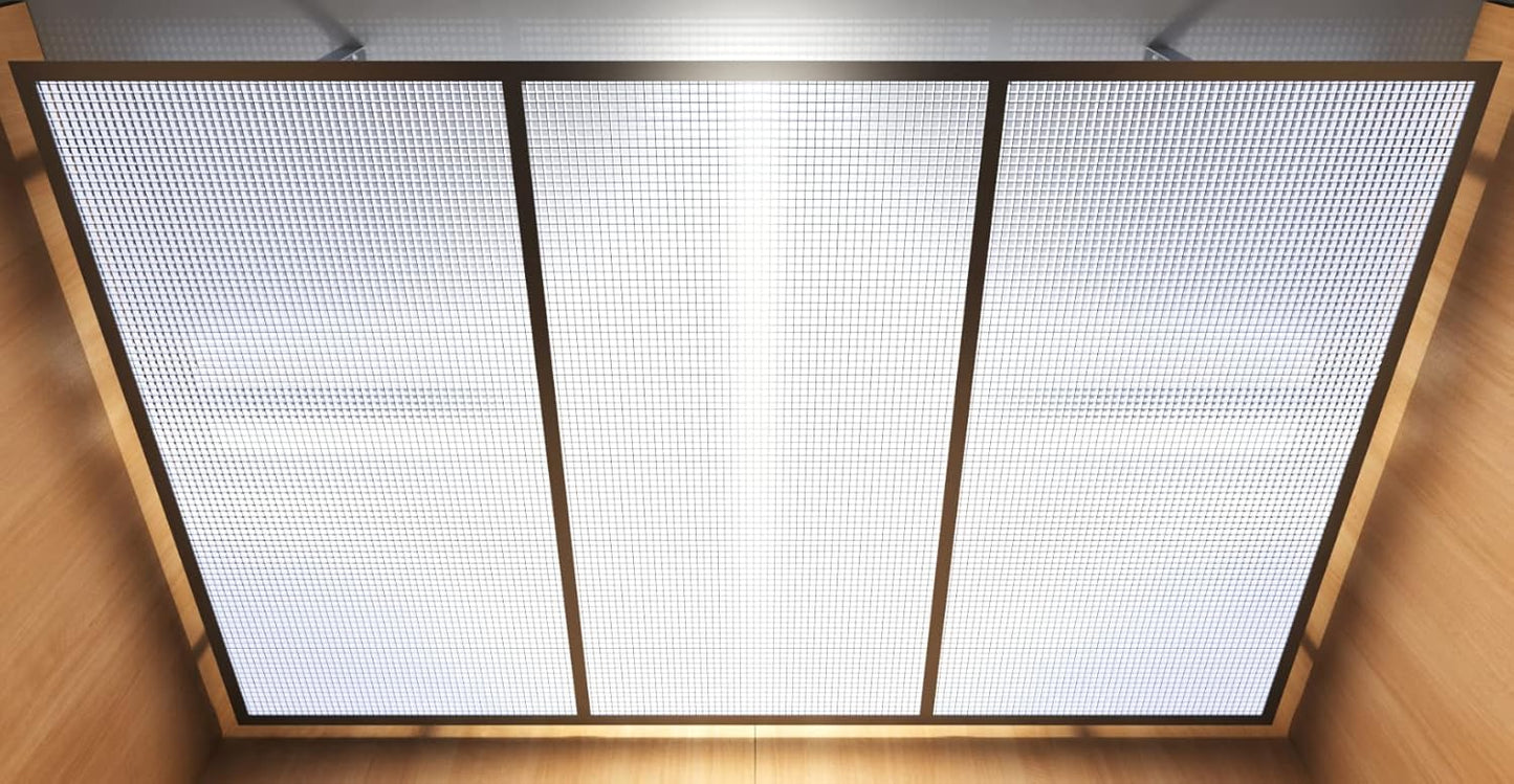 Fluorolite Plastics| Egg Crate Panel| Aluminum Mill Finish| Nominal 24" x 48" with 1/2" x 1/2" x 1/2" Cell Size | 5 Pack