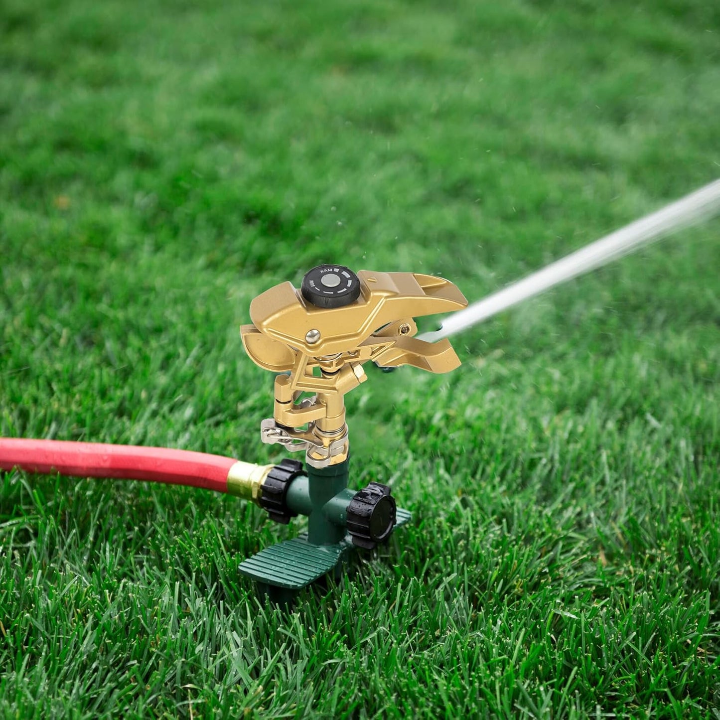 Hourleey 1/2 Inch Zinc Impact Sprinkler, 2 Pack Heavy Duty Lawn Sprinkler Head with Nozzles, Adjustable 0-360 Degree Impulse Watering Sprinklers for Large Coverage Garden Grass Yard Irrigation