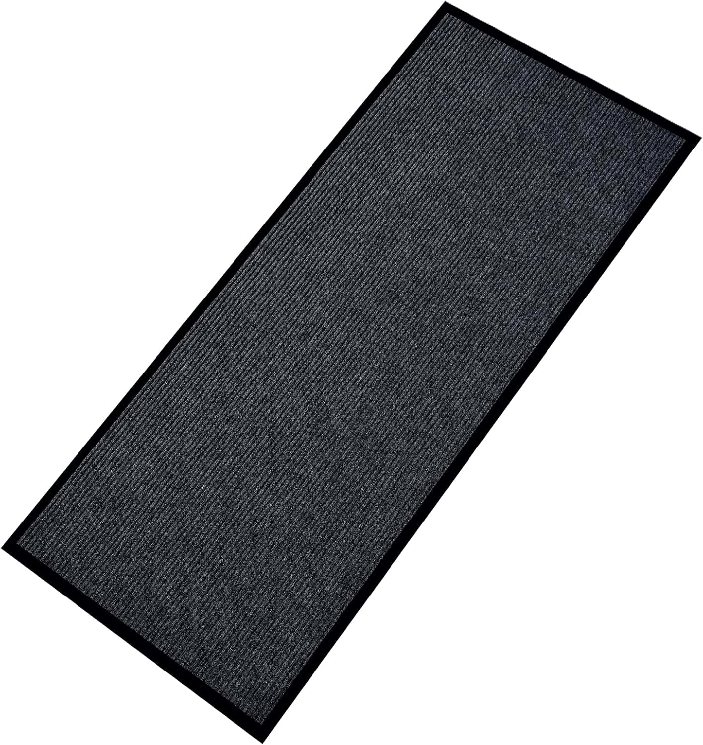 fani Heavy Duty Large Outdoor Indoor Entrance Black Doormat Waterproof Low Profile Entrance Rug Front Door Mat Patio Anti-Skid Rubber Back, 48x120 inch (Gray)