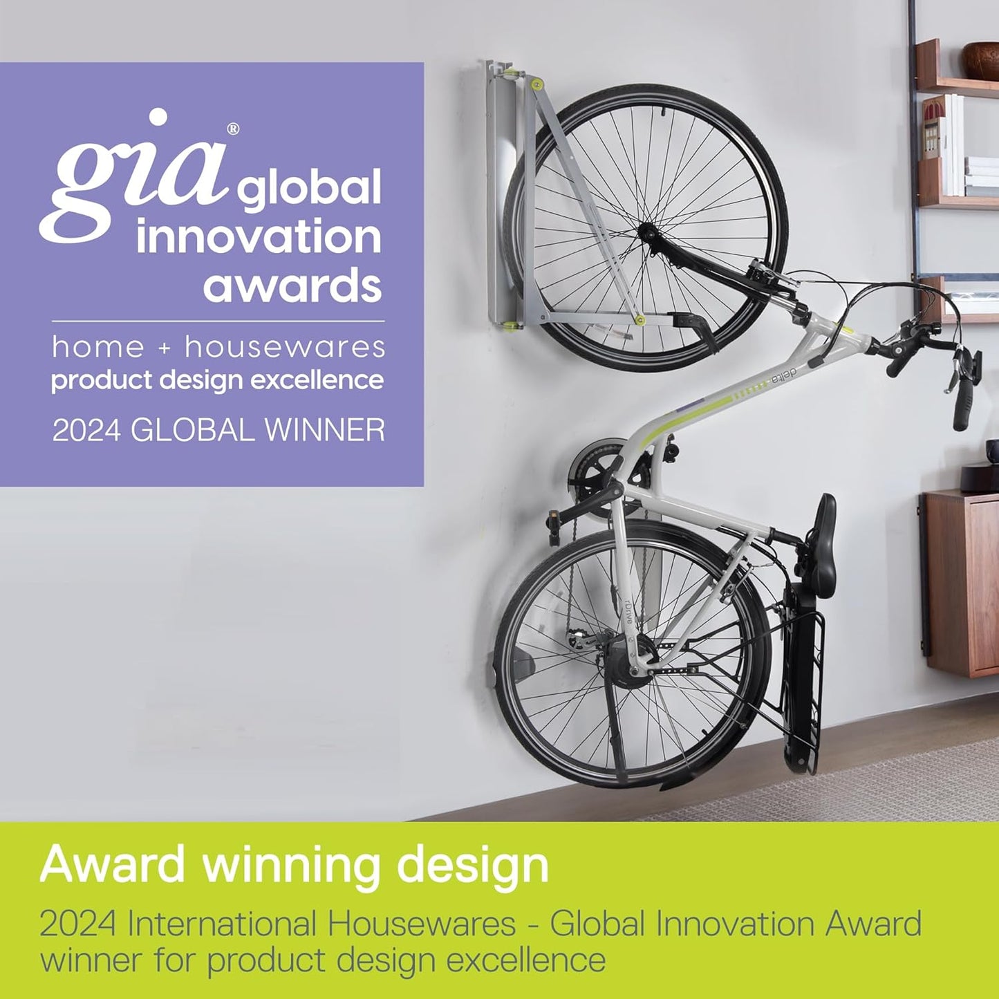 Pivot Bike Storage Rack by Delta Cycle - Bike Rack Garage Wall Mount Swivels to Save Space - No Lifting Required Vertical Bike Rack - Indoor Bike Storage Wall Hanger Holds Up to 100 lbs