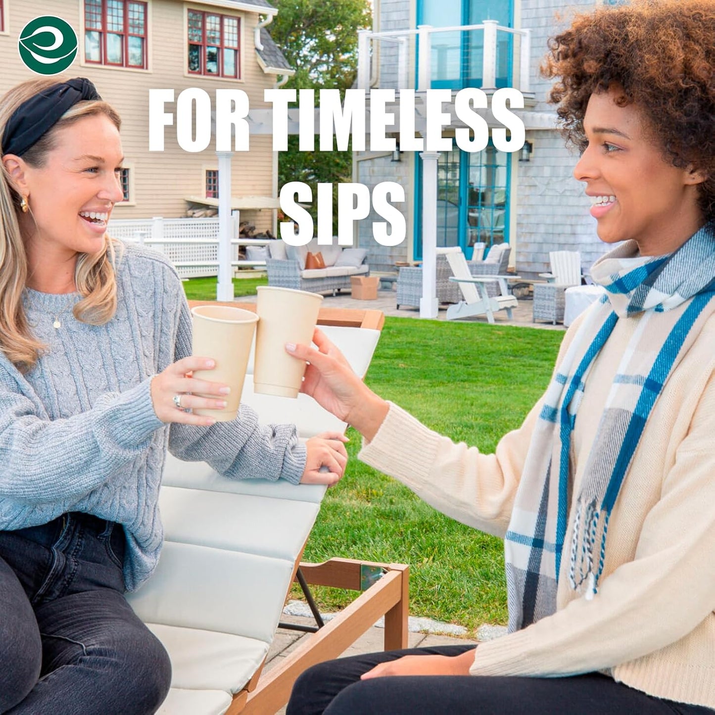 ECO SOUL 100% Compostable Plant-Based 16oz Hot Cups | (25 Count, 16 oz Hot Cups) | Disposable Bagasse Paper Cups | Eco-friendly Cups | Sturdy, Microwave & Oven Safe