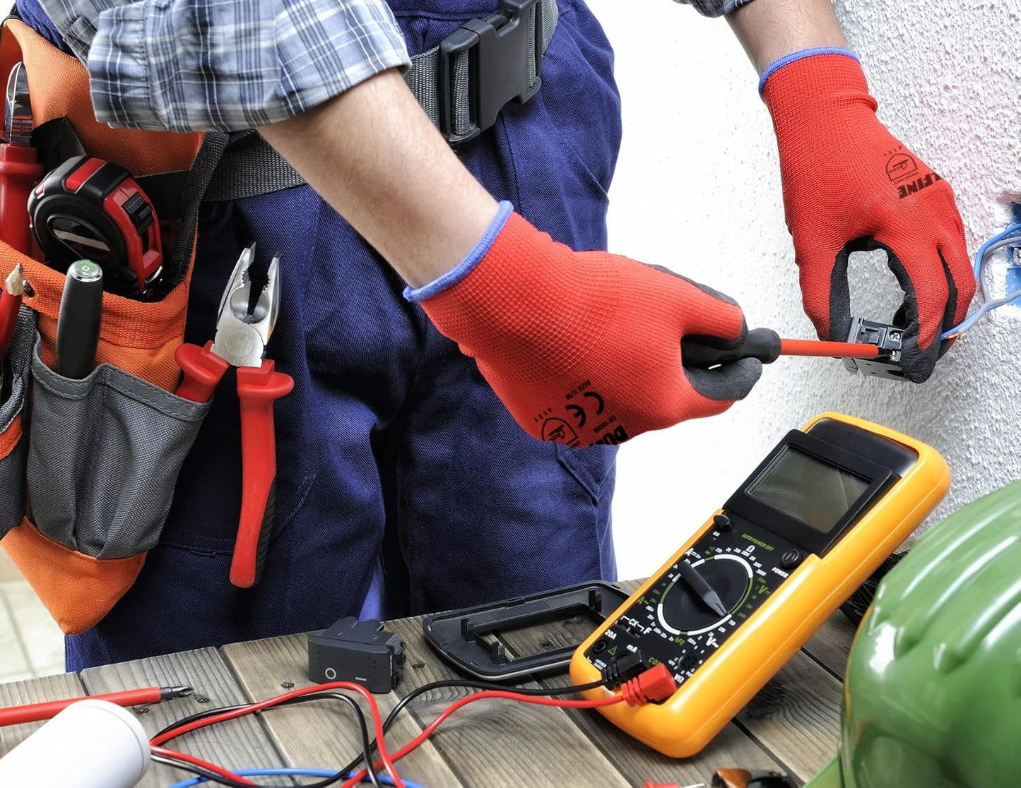 DULFINE Safety Work Gloves PU Coated-12 Pairs,Red Seamless Knit Glove with Polyurethane Coated Smooth Grip on Palm & Fingers, for Men and Women, Ideal for General Duty Work (XX-Large)