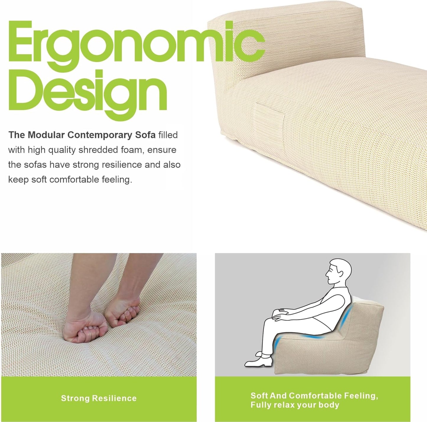 Outdoor Bean Bag Lounger Chair, Big Comfy Outdoor Daybed for Sunbathing and Tanning - Water-Resistant Patio Chaise and Pool Sun Lounger Furniture for Beach Deck (Spice Tan)