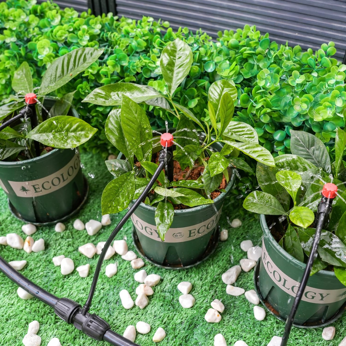 50 Pieces Drip Emitters for 1/4" Drip Irrigation Tubing, Adjustable 360 Degree Stream Drip Emitters with Stake 360° Full Circle 8 Hole Stream Emitters Garden Irrigation Micro Drippers