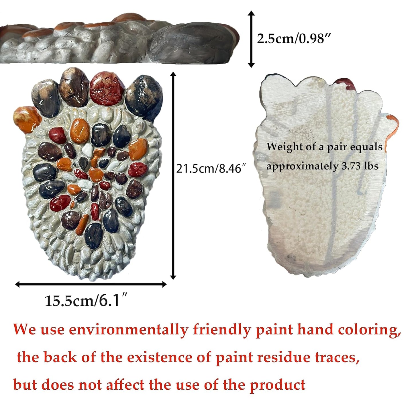 Outdooor Stepping Stones - Decorative Garden Stones for Patio, Deck, Garden or Sidewalk Faux Cobblestone Stepping Stones (Set of 2#B Small Size