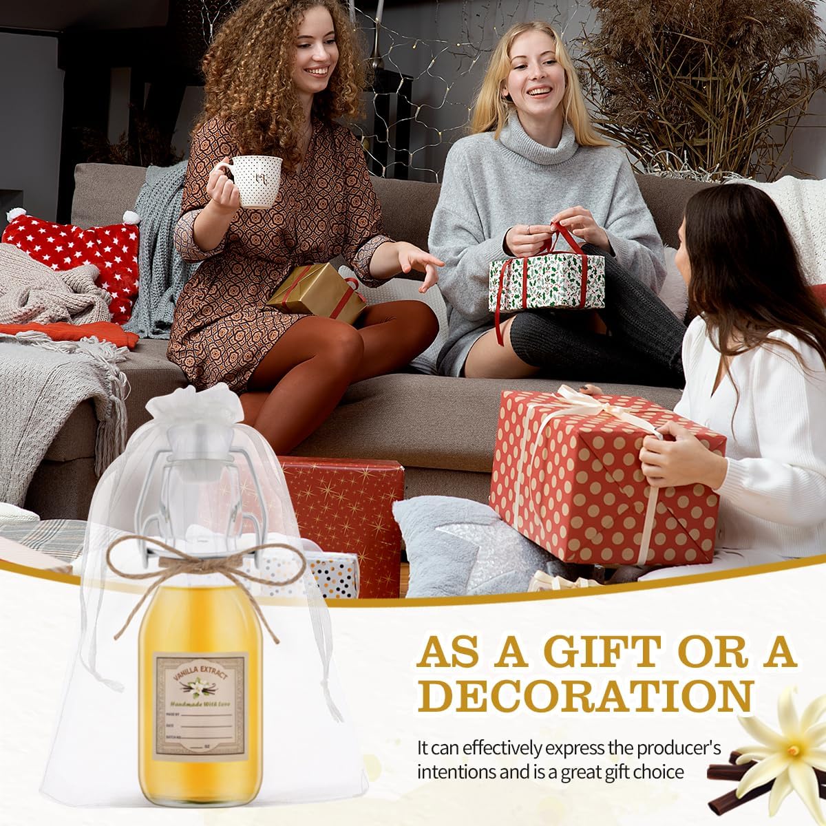 20Pcs 4 oz Swing Top Glass Bottles for Vanilla Extract Homemade,Flip Top Glass Bottles for Food Storage Canister for Hot Sauce Beans