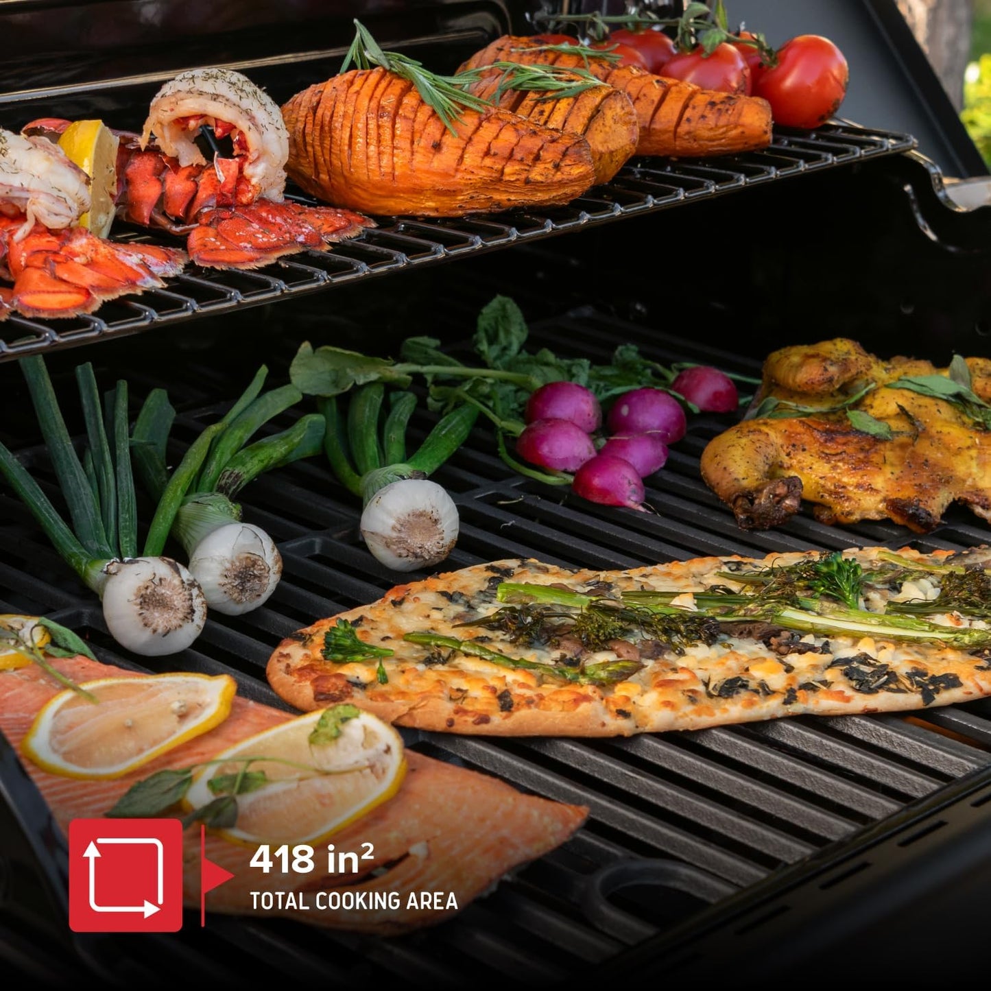 Nexgrill 3-Burner Propane Gas Grill with Side Burner, 52,000BTUs, 418 SQ. In. Cooking Space, BBQ Grill with Durable Steel Lid & Control Panel for Outdoor Cooking, Patios, and More - 720-0925S