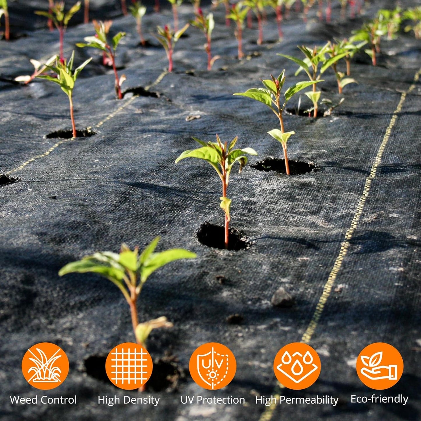 Towallmark Weed Barrier Landscape Fabric 5FTx330FT, Heavy Duty 3.2O Weed Block Gardening Ground Cover Mat, Weed Control Garden Cloth, Woven Geotextile Fabric for Underlayment, Driveway Fabric