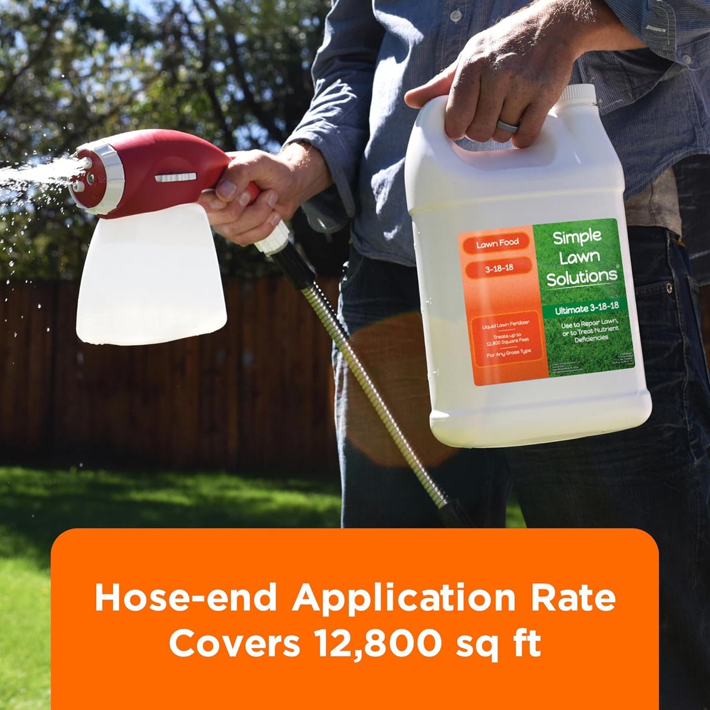 Ultimate 3-18-18 Lawn Food Liquid Fertilizer- Easy to Use Concentrated Spray- Any Grass Type- Summer & Fall - Simple Lawn Solutions- Turf Hardiness & Root Vigor- Phosphorus and Potassium (1 Gallon)