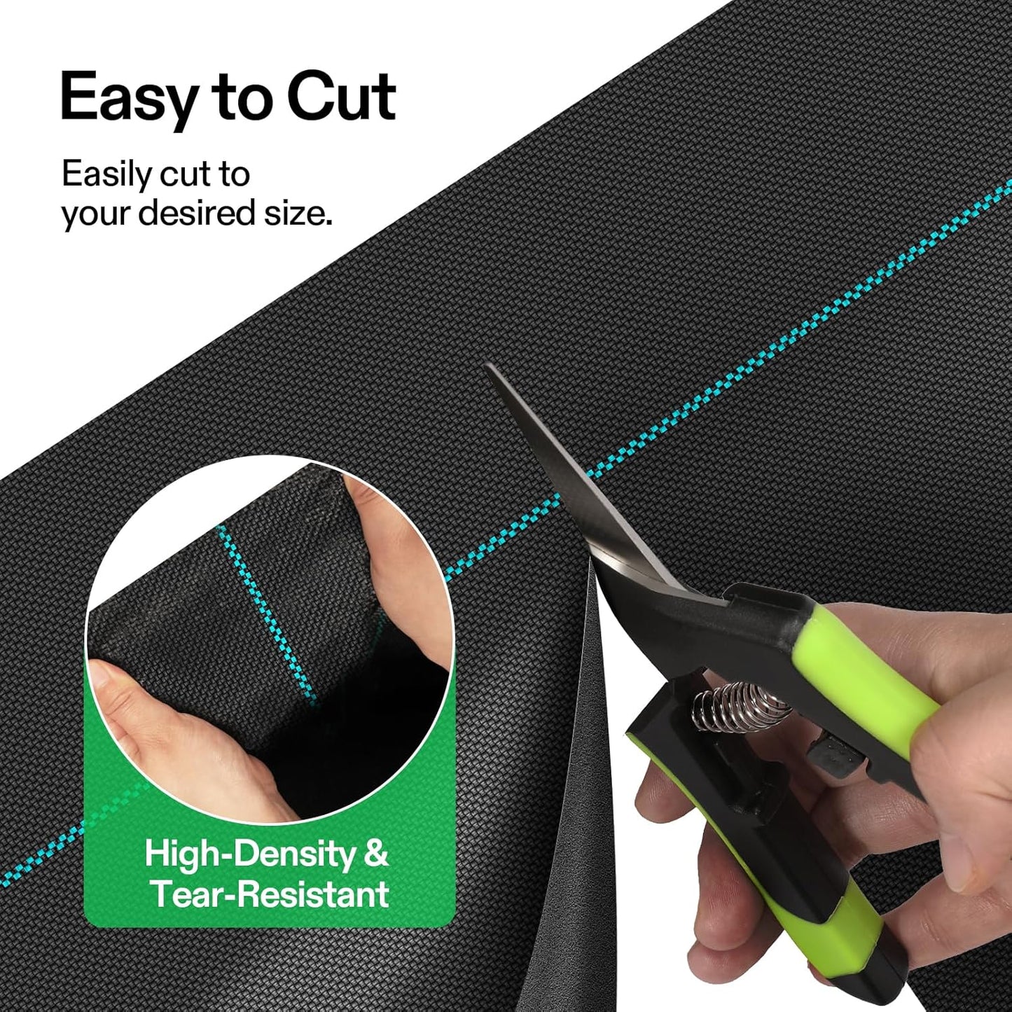 VIVOSUN Premium Weed Barrier Landscape Fabric Heavy Duty, 1.5ftx50ft 5oz Double-Layered Weed Control Mat with High Permeability, Commercial Ground Cover, Easy Set up & Superior Weed Control