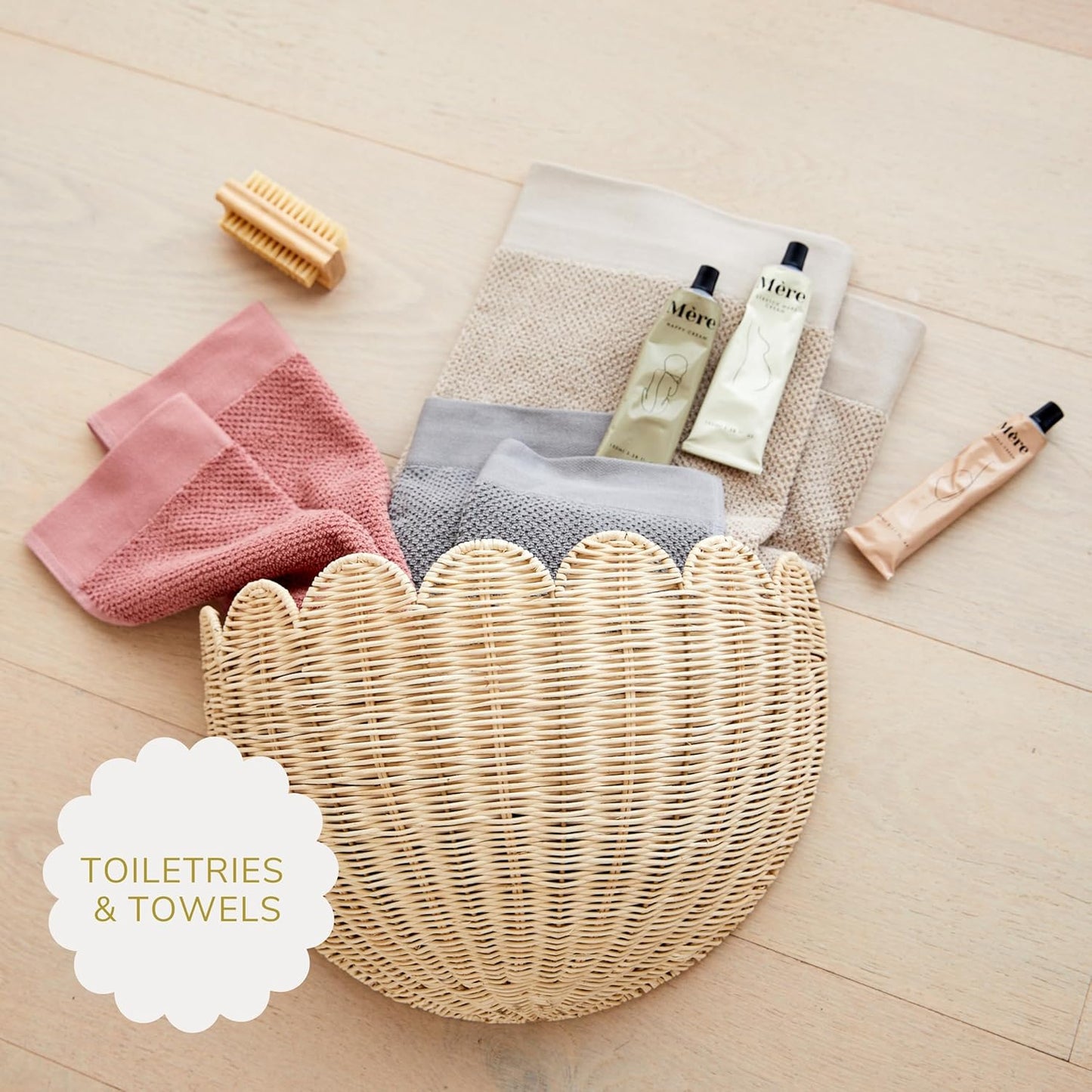 BEBE BASK Scalloped Wicker Wall Basket - The Original - Hand Woven Basket - Scalloped Décor Wall Hanging Baskets -16" x 10" x 7"In - Hanging Wall Basket (Natural)