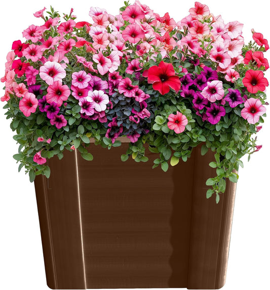 Raised Garden Bed - 1x1 ft Planter Box - Brown HDPE - No Tools Needed - DIY Kit for Urban Gardening, Flowers, Herbs & Vegetables - Made in The USA - 2 Pack