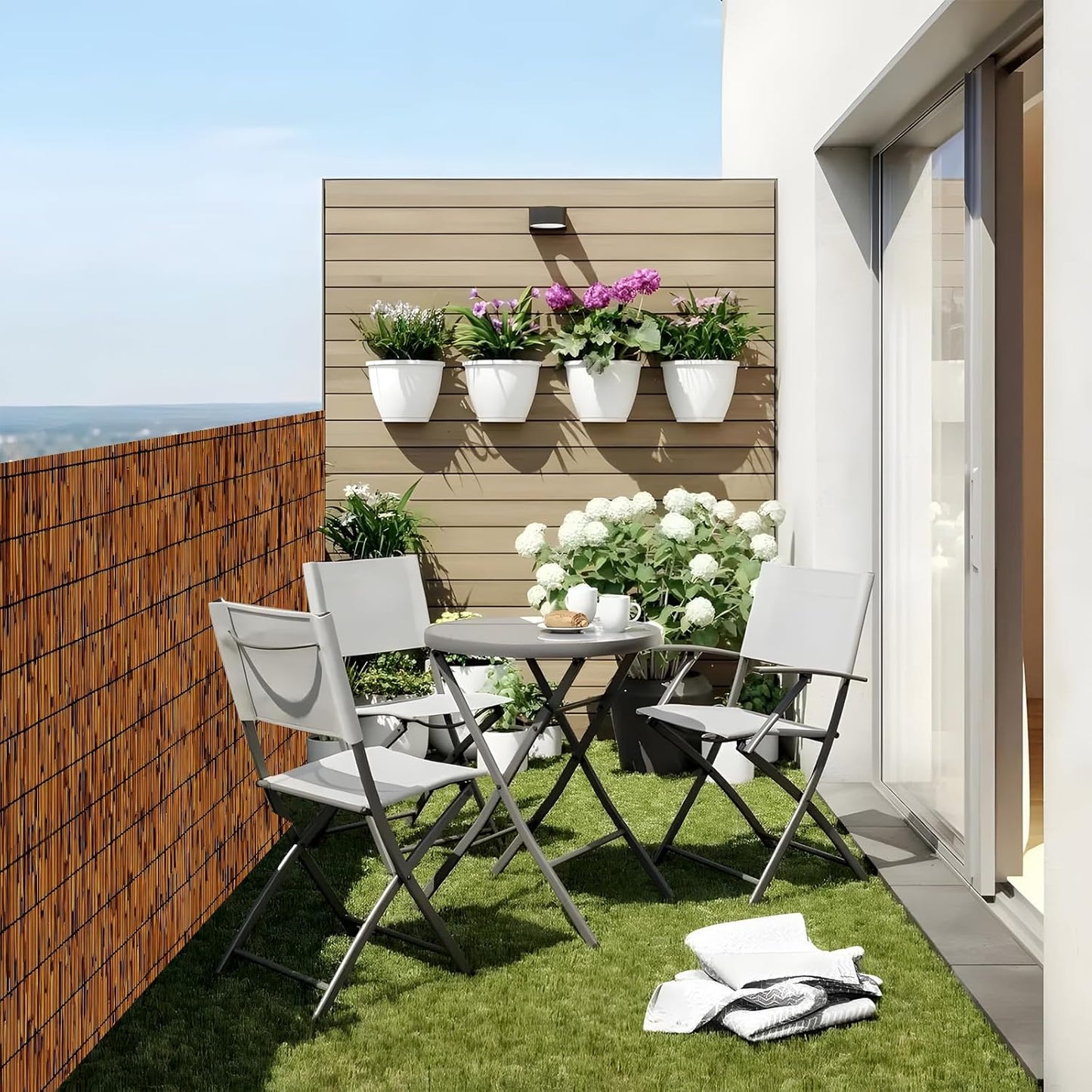 Natural Bamboo Reed Fence, 2 Pack 4FT x 16.4FT,Bamboo Privacy Screen for Garden, Decorative Fence for Outdoor Privacy Screening, Sun Blocking, Decorative Divider, Brown