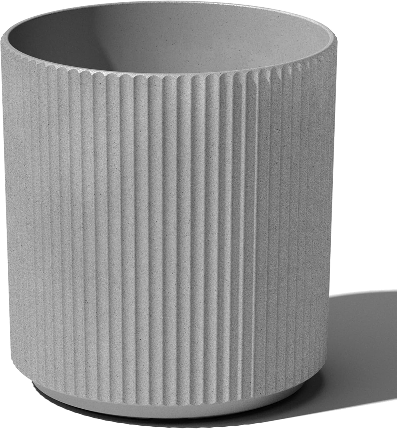 Veradek Mason Series Demi Planter - Large Round Planter for Indoor or Outdoor Patio/Balcony | Made from Plastic & Concrete with Drainage Holes | Modern Décor for Flowers, Trees, Tall Plants