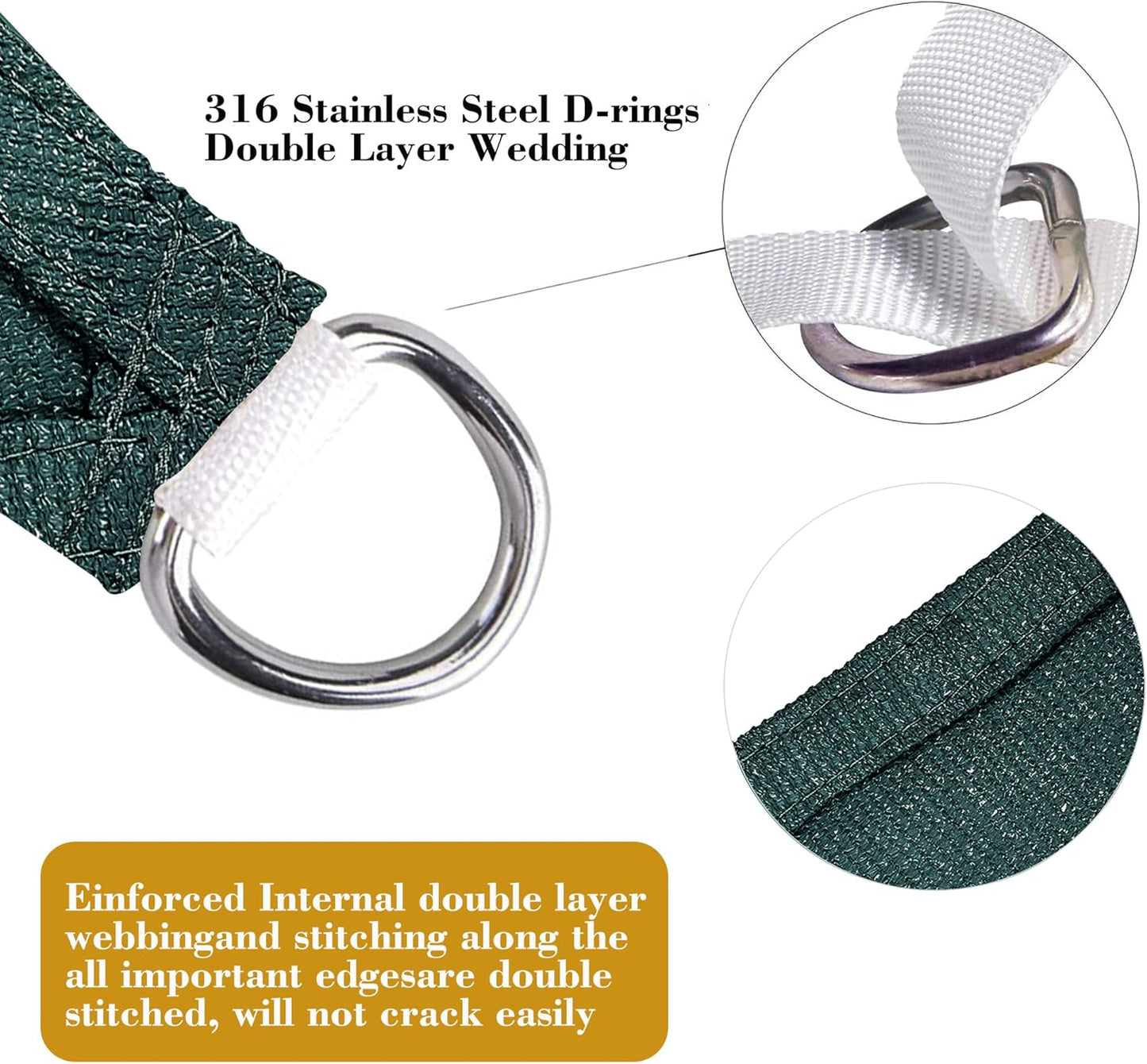 10' x 22' Green Rectangle Sun Shade Sail SSP1212 Canopy Durable Fabric UV Block Awning We Make Custom Orders