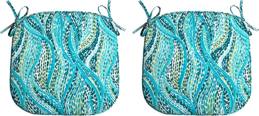 Arden Indoor/Outdoor Foam Seat Pad, 2 Pack, 17 x 16, Patio Cushion, Water Repellent, Fade Resistant, Foam Cushion Teal Ariel