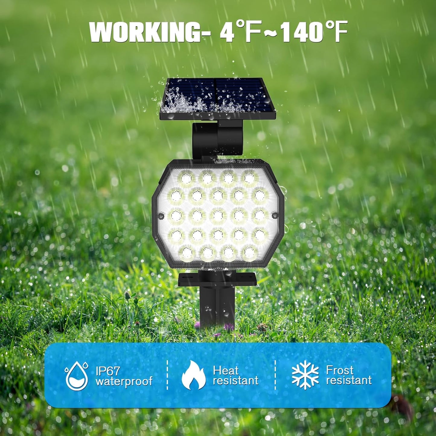 NIORSUN Solar Spot Lights Outdoor,23 LEDs Landscape Lighting with Auto On/Off and 3 Lighting Modes, IP67 Waterproof Spotlights,Outdoor Solar Lights for Yard Garden,6 Pack(Cool White)