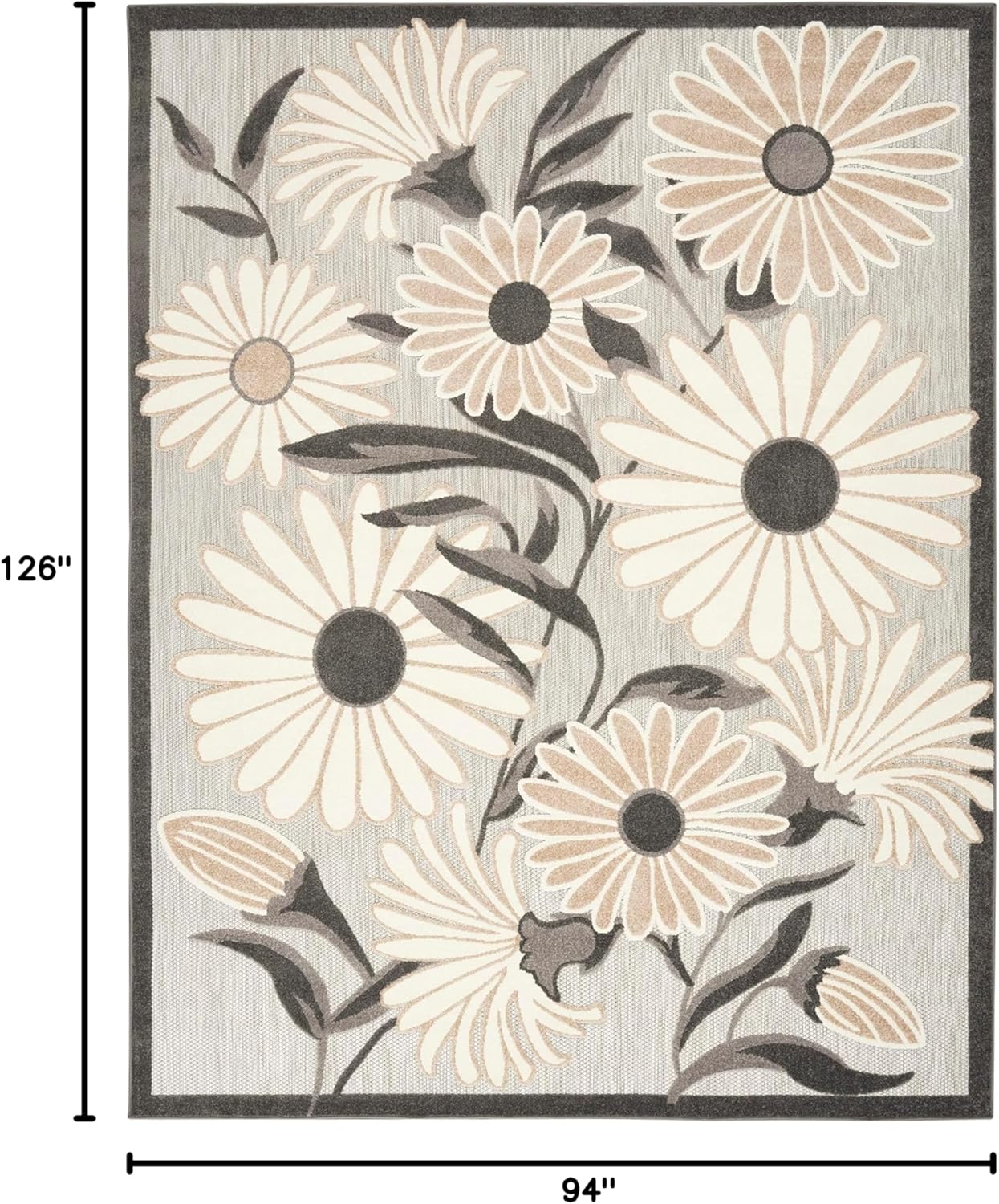 Nourison Home Aloha 8' x 11' Beige Fabric Contemporary Area Rug (8' x 11')