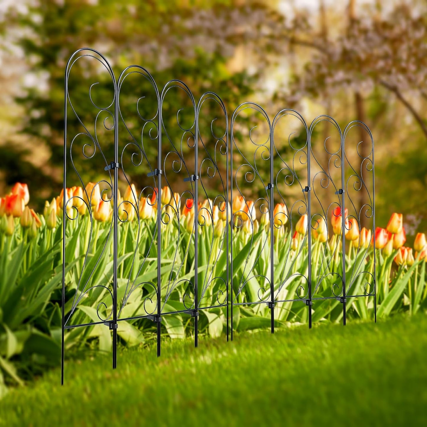 Zhongma 4 Pack 36" Metal Plant Trellis for Potted Plants Climbing,Indoor and Outdoor Fence Plant Support Trellis for Flower and Vagetable