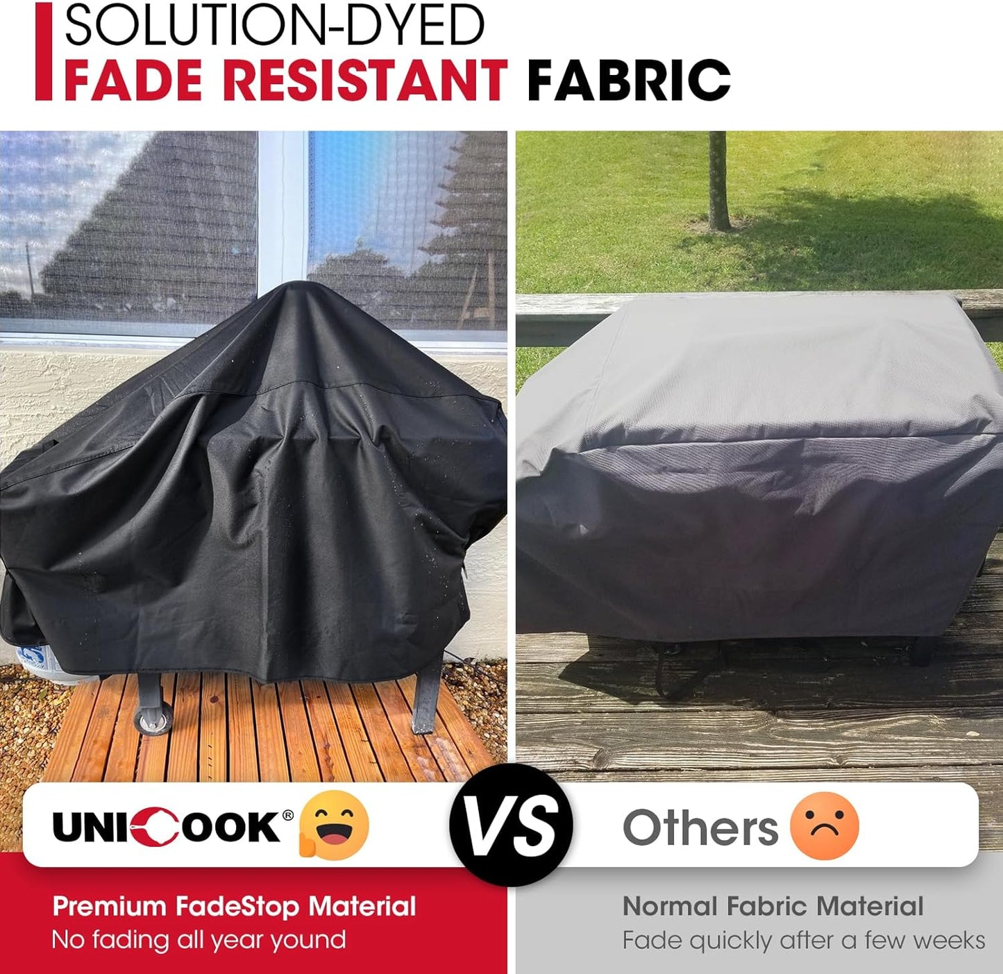 Unicook 28 Inch Griddle Cover for Blackstone and Nexgrill Cooking Station, Heavy Duty Waterproof Flat Top BBQ Grill Cover with Sealed Seam, Includes Support Pole, Black