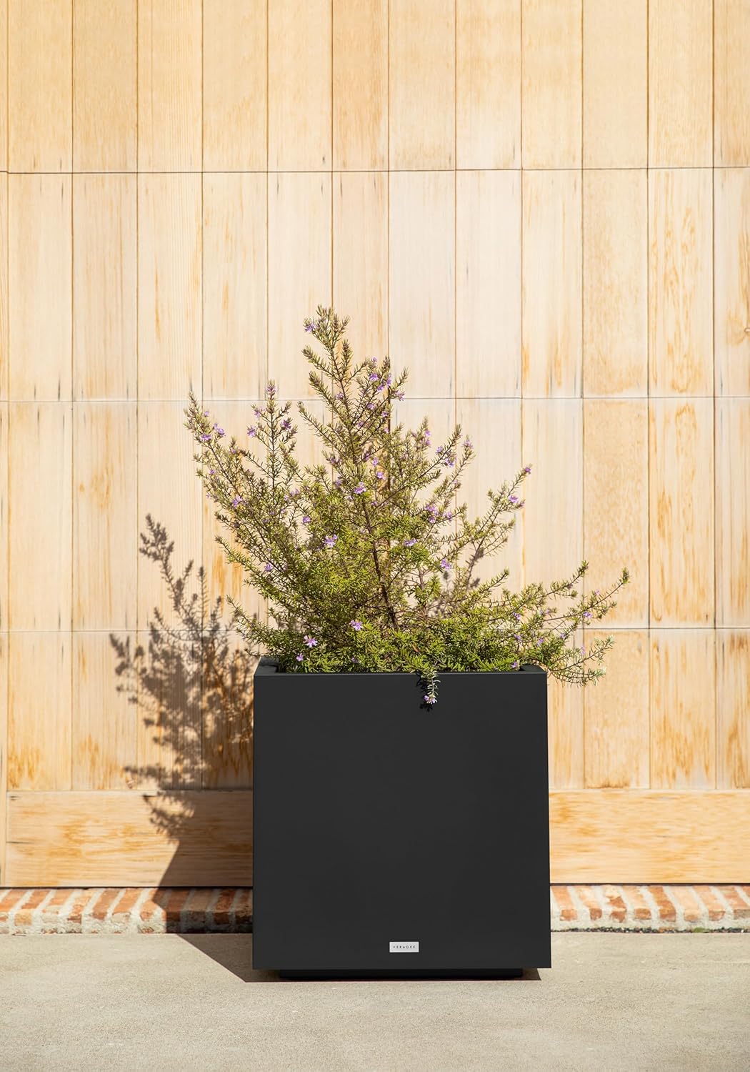 Veradek Block Series Cube Plastic Planter - Large Square Planter for Indoor or Outdoor Patio/Garden | Durable All-Weather Use with Drainage Holes | Modern Décor for Tall Plants, Trees, Flowers