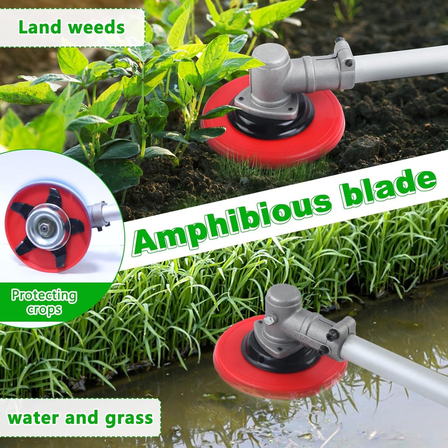 8-in-1 Gas Weed Wacker, 52cc 2-Cycle Gas Weed Eater,Latest Weed Eater，Edger Pole Saw Chainsaw Pruner Brush Cutter for Yard & Garden，9500RPM & 40T Blade，Easy Use