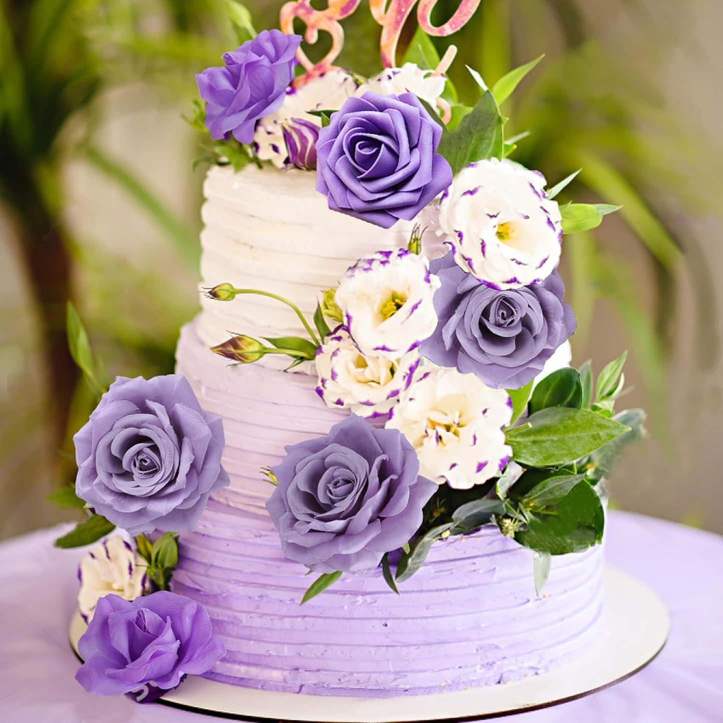 AGIRL Artificial Flowers Combo Silk Mix Purple Fake Flowers with Stems for DIY Wedding Bouquets Centerpieces Arrangements Table Chair Decor Baby Shower Home Decor