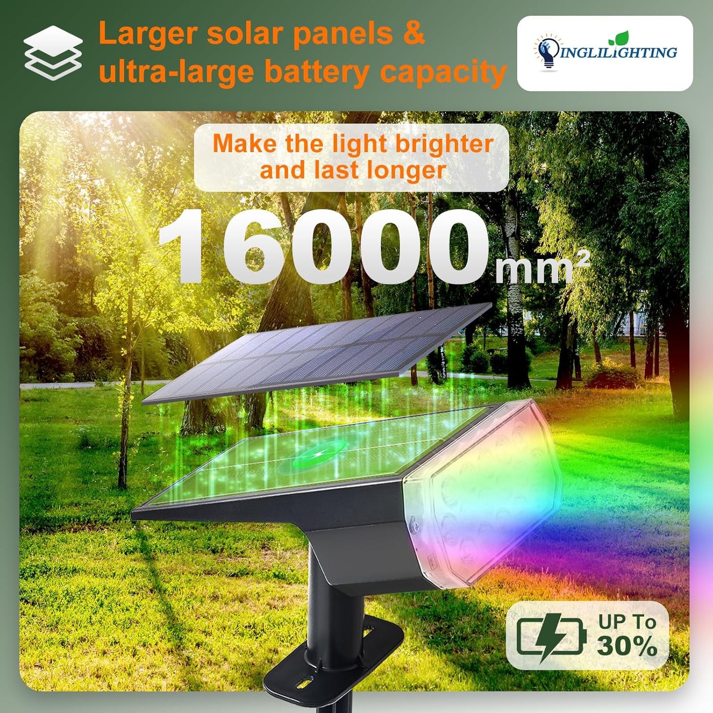 DINGLILIGHTING Solar Lights Outdoor Waterproof: IP65 Led Spot Light Decorations for Garden - Multicolor RGB Solar Powered for Yard - Dust to Dawn Uplighting Landscape Pathway Drive Patios 4PC
