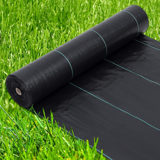 6ft X 300ft Weed Barrier Landscape Fabric Heavy Duty, Premium 2.4 Oz Ground Cover Weed Block Gardening Mat, Easy Setup & Superior Weed Control, for Erosion Control, Weed Barrier