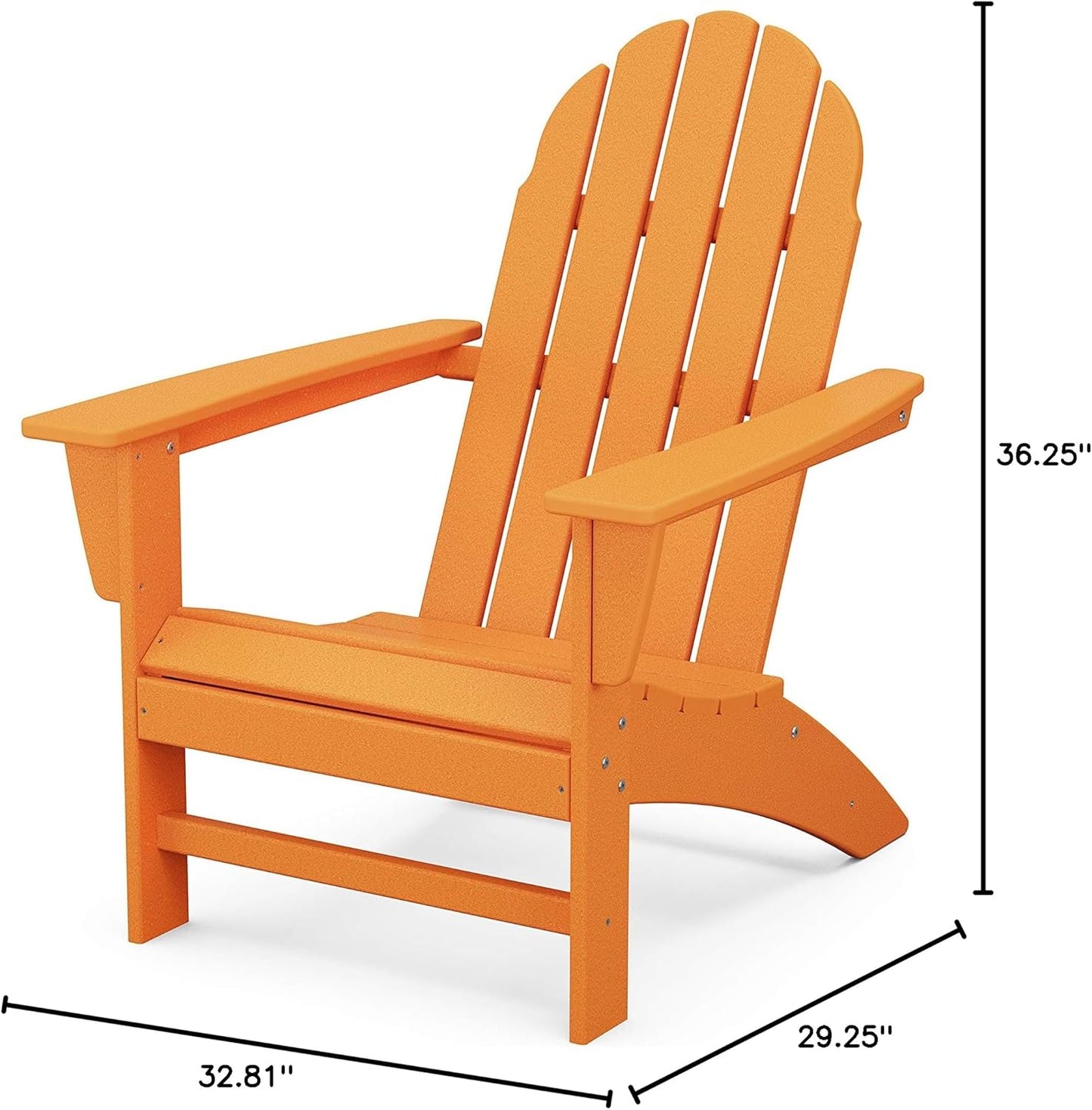 Polywood Vineyard Adirondack Chair, Tangerine Orange