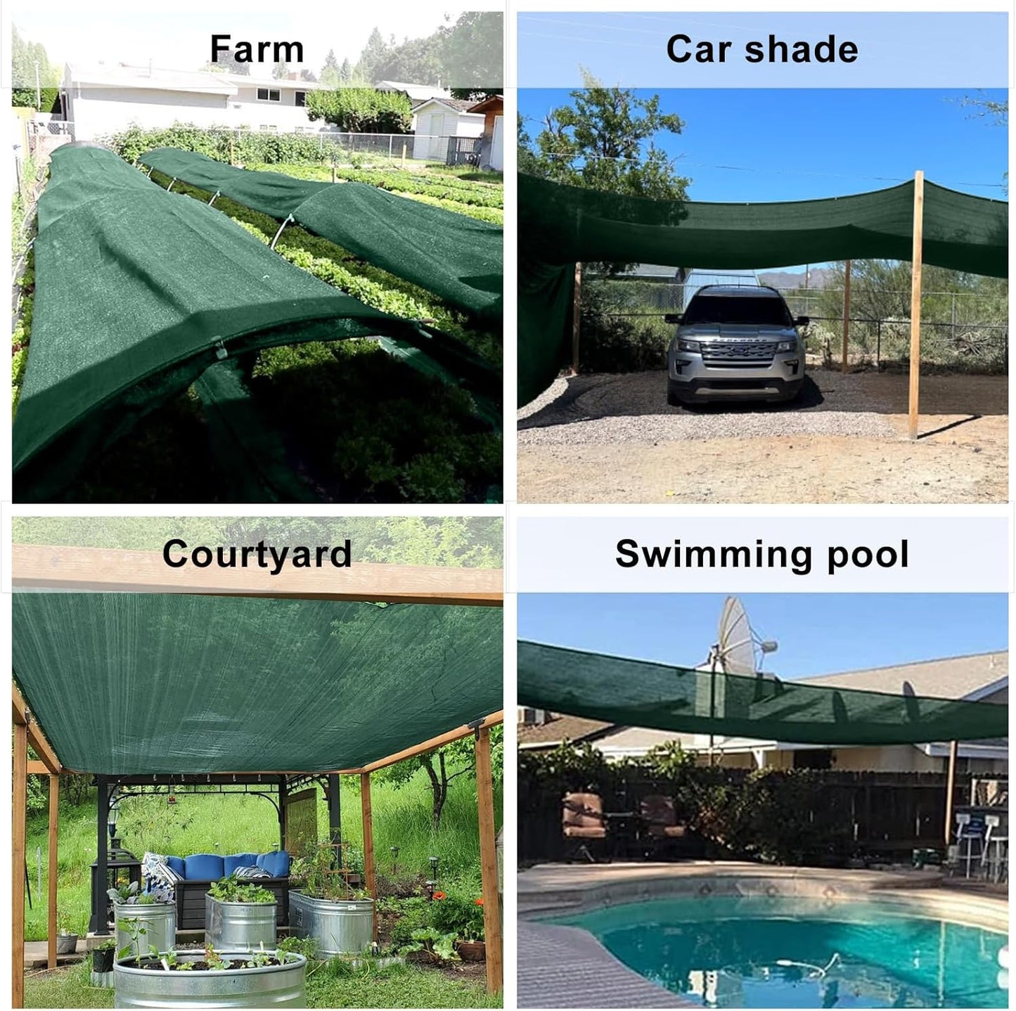 LOVE STORY 10x12FT 55% Green Shade Cloth Sun Shade Net with Grommets Sunblock Net Mesh Tarp for Garden,Plants Cover,Greenhouse and Patio