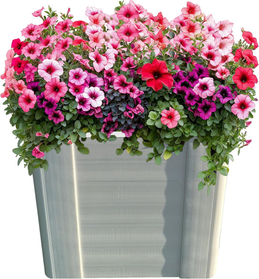 Raised Garden Bed - 1x1 ft Planter Box - White HDPE - No Tools Needed - DIY Kit for Urban Gardening, Flowers, Herbs & Vegetables - Made in The USA - 2 Pack