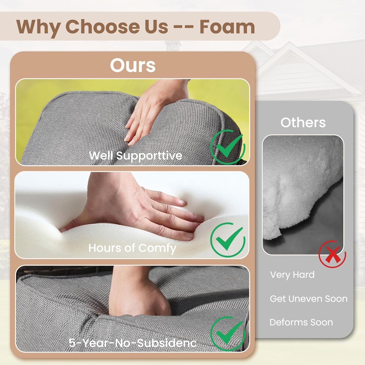 HOOOWOOO Patio Furniture Set,8 Pieces Outdoor Conversation Set,All Weather Wicker Loveseat Sofa Set with High Back Swivel Rocking Chairs Tables,Dark Gray