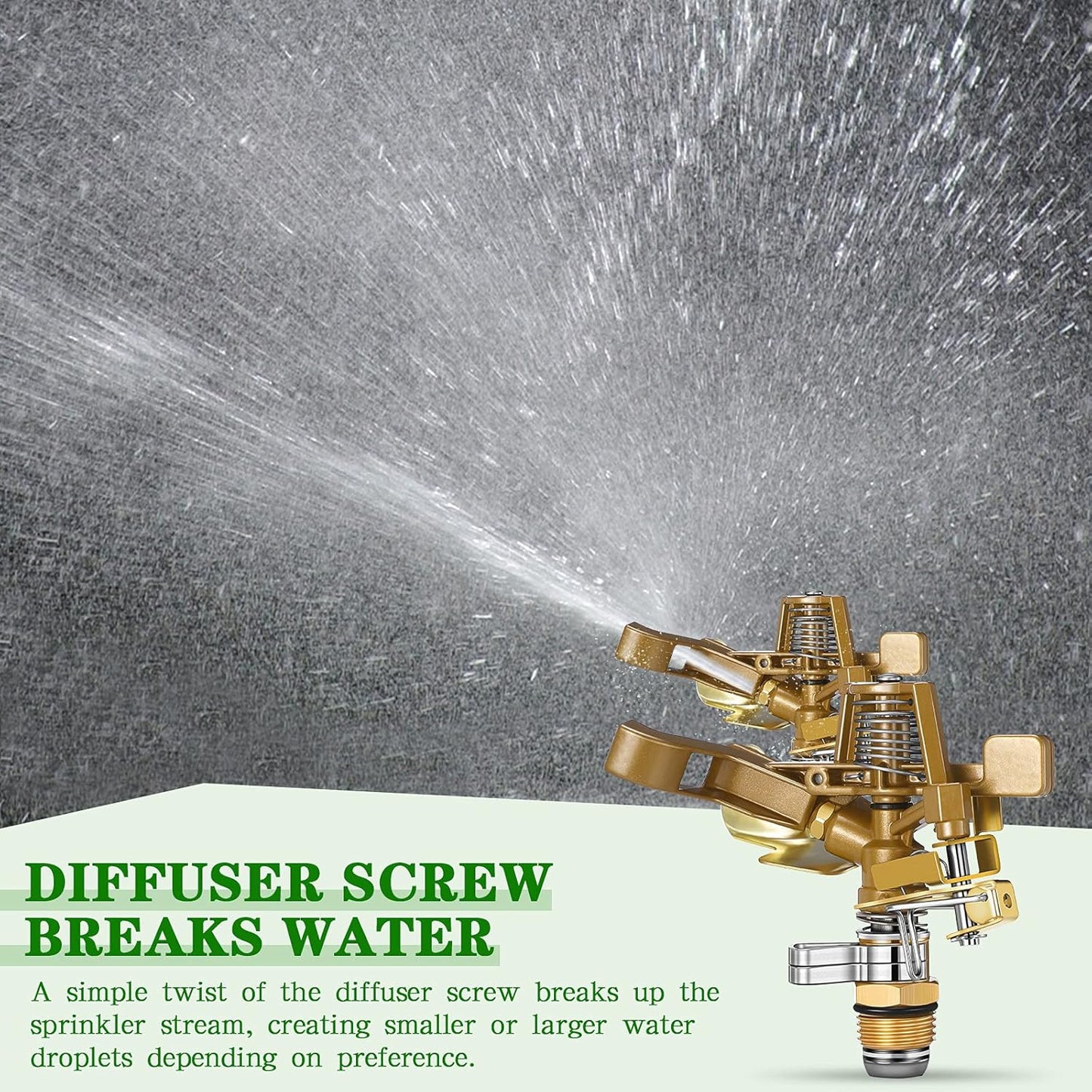 Ferraycle 40 Pieces 1/2 Inch Brass Impact Sprinkler Head with Nozzles Heavy Duty Adjustable 0-360 Degrees Impulse Sprinkler Head Lawn Watering for Yard Irrigation