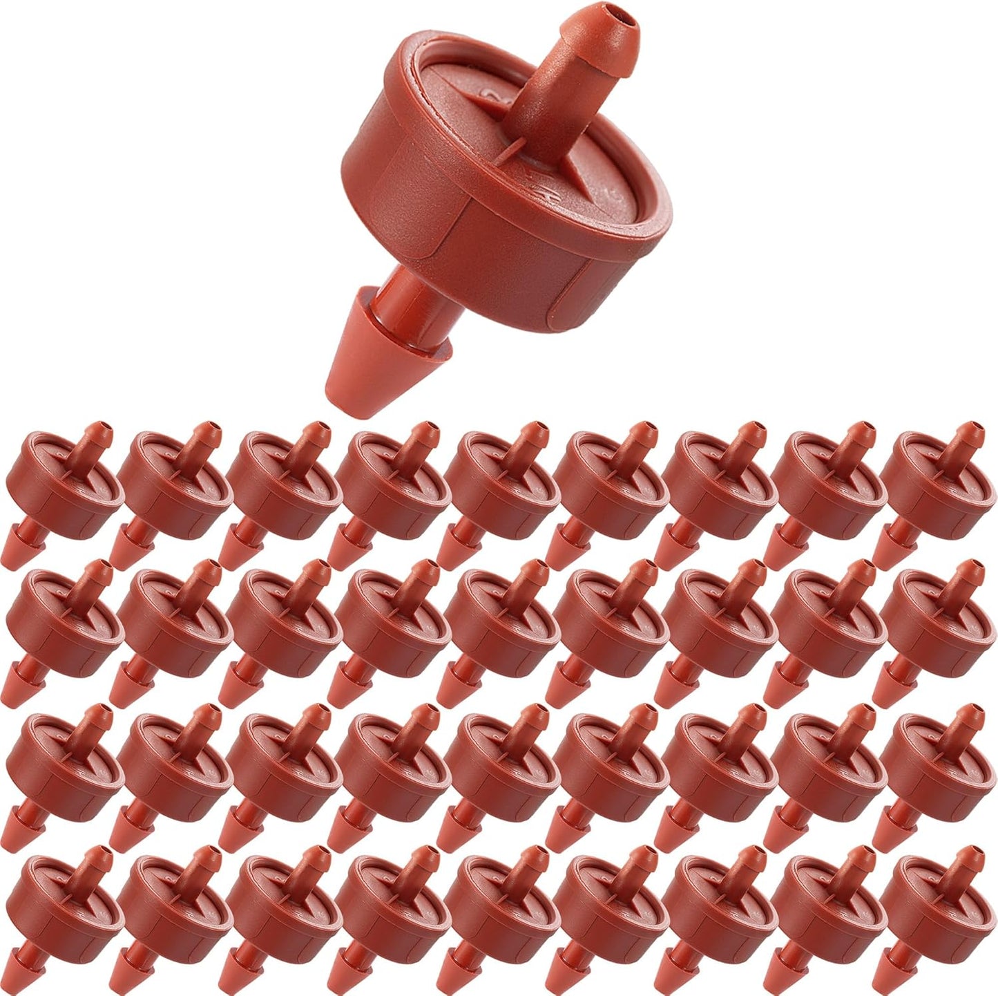 200Pcs 2GPH Pressure Compensating Irrigation Spot Drippers,Constant Flow Barb Outlet Watering Dripper Emitters Heads Parts for 1/4 Inch Watering Tubing Line for Garden Pots Plant Irrigation Systems