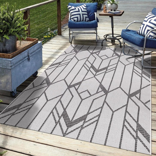 Keen Home Design Terrace Outdoor Area Rug - 10x14 Washable Indoor/Outdoor Rug for Patio, Kitchen, Balcony, Beach, Garden, Deck and Porch, Size: 10'x14'