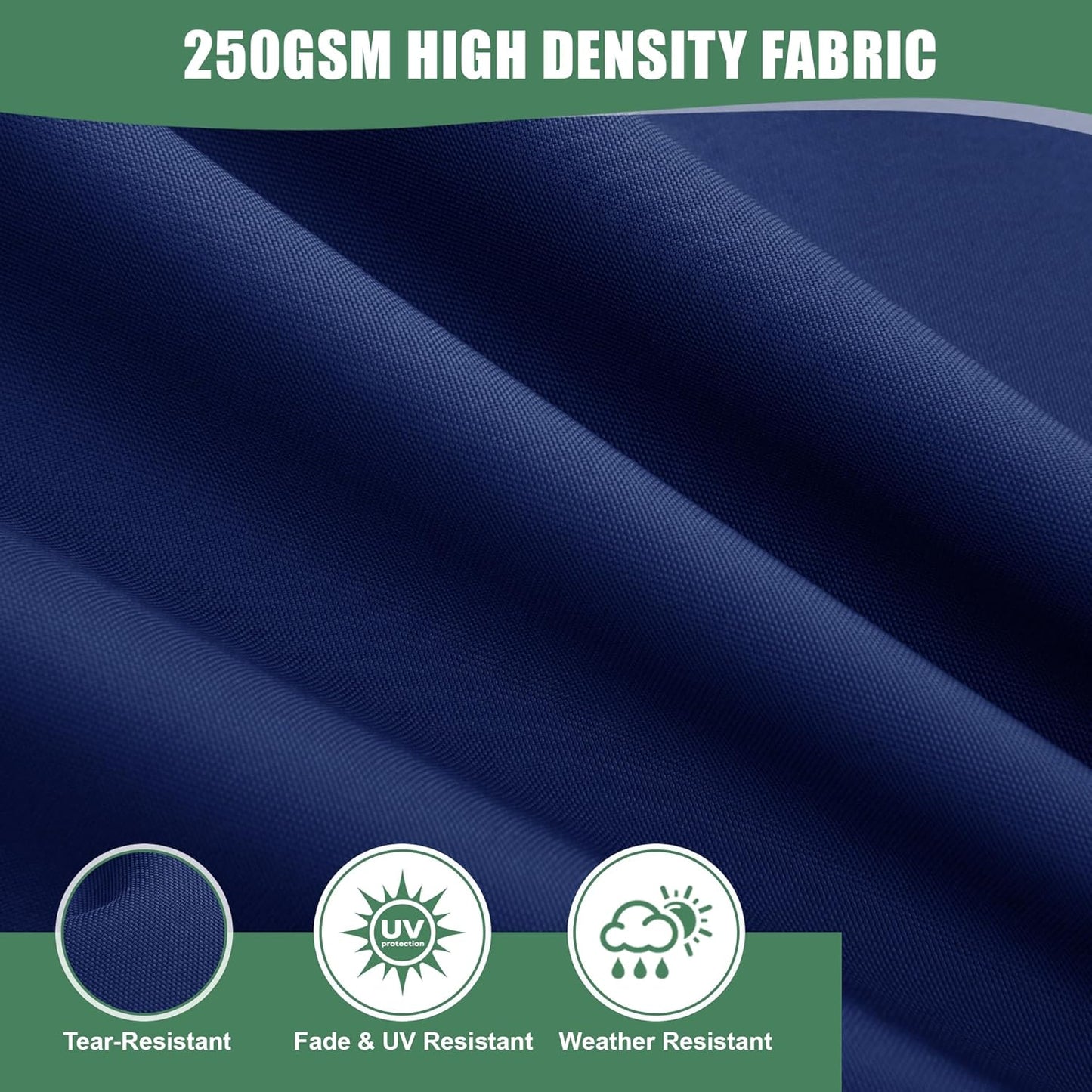 Chaise Lounge Cushions Outdoor - Waterproof and Fade Resistant Sun Lounger Replacement Cushions - Patio Lounger Pads with Removable Cover for Pool, Deck, Lawn, 80 x 26 x 3 Inch, Navy