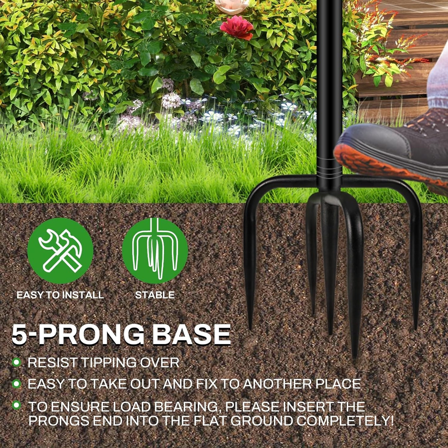 Metal Bird Bath for Outside, Vintage Freestanding Birdbaths with Metal Stake, Upgraded 5 Pronged Base Birdfeeder Feeder Bowl for Outdoors Garden Patio Yard Lawn Decor (Vintage Bronze)