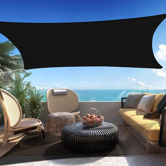 16' x 19' Black Rectangle Sun Shade Sail SSP1212 Canopy Durable Fabric UV Block Awning We Make Custom Orders