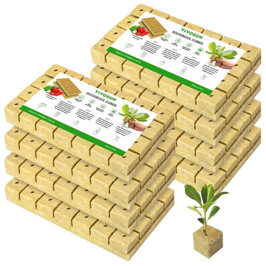 VIVOSUN 1.6 Inch Rockwool Cubes, Grow Cubes for Hydroponics, Cuttings, Cloning, Plant Propagation, Seed Startling, 8 Sheets 224 Plugs