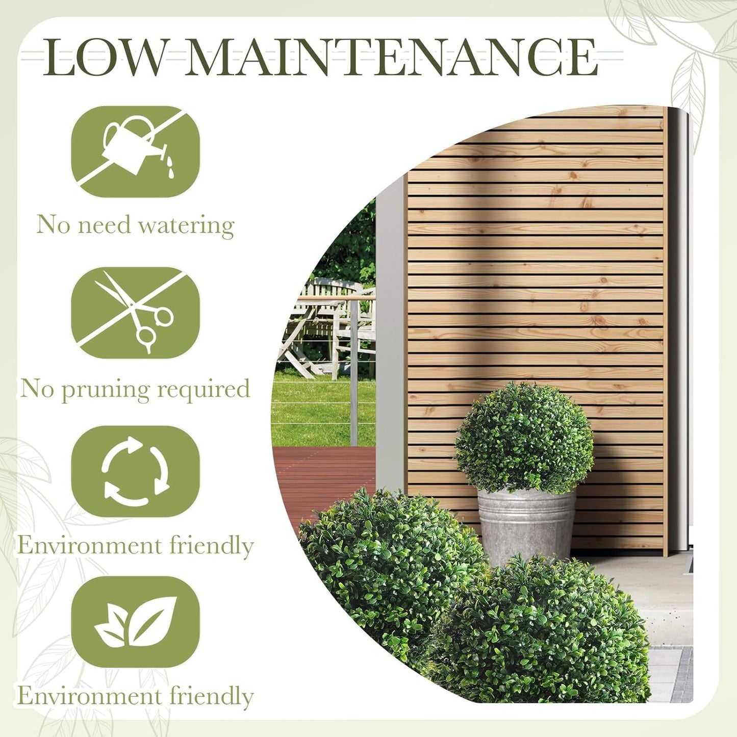 Yunlly 4 Pack 18" Artificial Boxwood Ball Bush Topiary Trees Fake Outdoor Plants, Realistic UV Resistance Faux Shrubs with Spike Greenery Topiary Potted for Front Porch Garden Yard Patio Indoor Decor