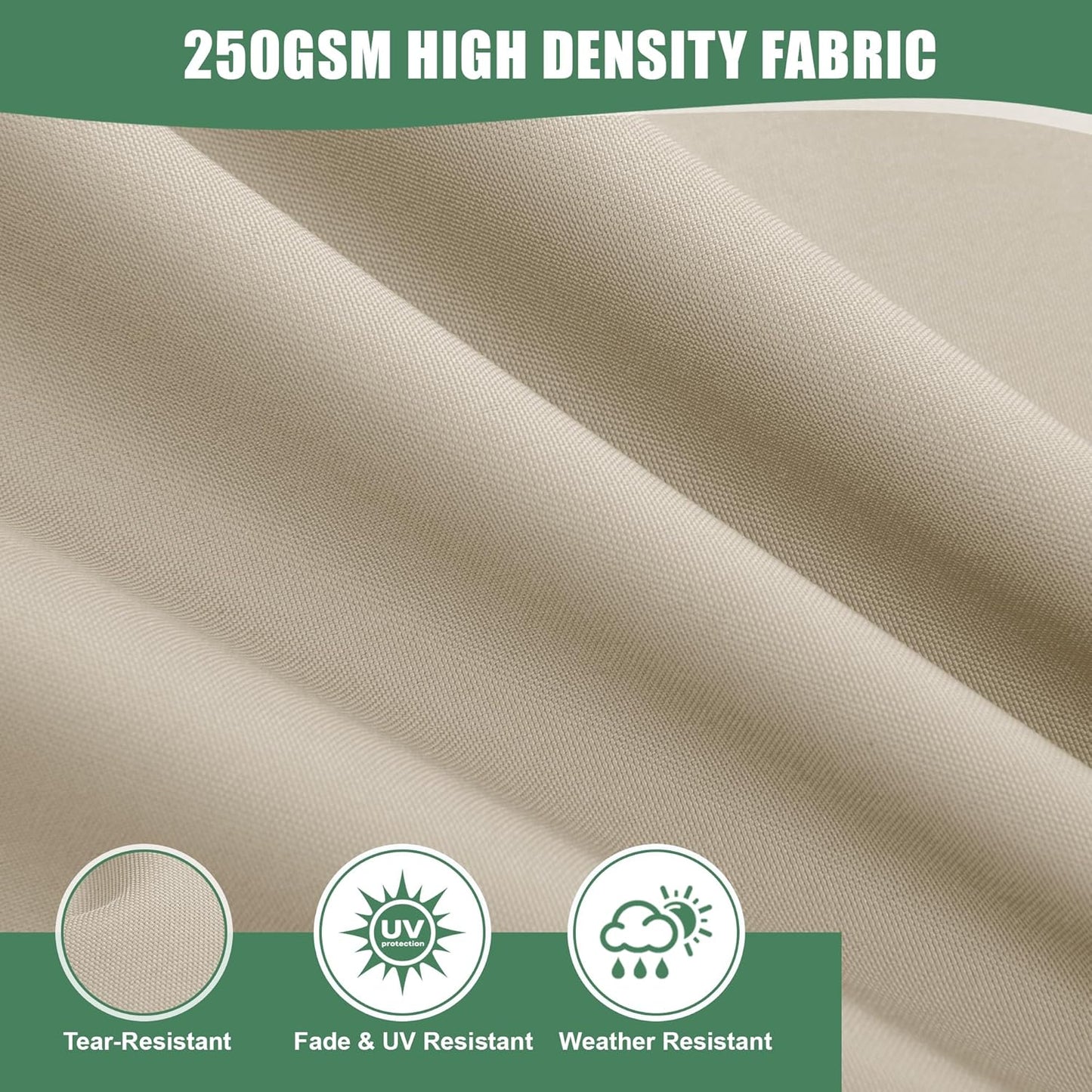 Chaise Lounge Cushions Outdoor - Waterproof and Fade Resistant Sun Lounger Replacement Cushions - Patio Lounger Pads with Removable Cover for Pool, Deck, Lawn, 80 x 26 x 3 Inch, Cream