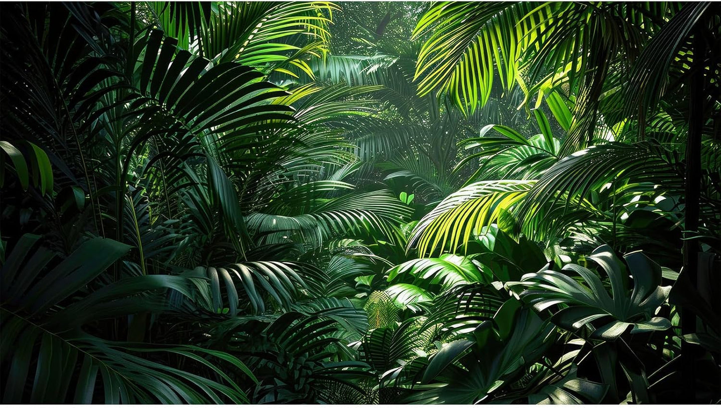 Aquarium Background Enchanting Beauty of Jungle Terrarium Backdrop Nature Jungle Green Leaf Palms Fish Tank Background Reptile Habitat Backdrop Wallpaper Poster Decor Vinyl 36x24in