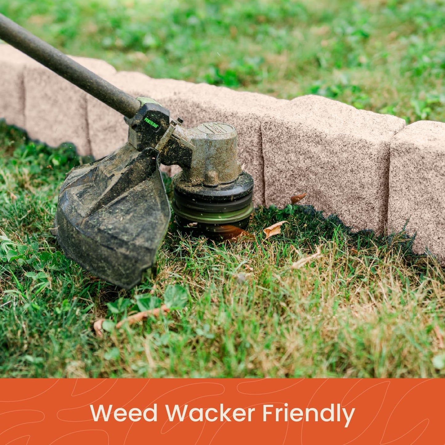 Beuta Landscape Edging | Garden Edging Border | Faux Stone Blocks for Lawn Edging, Flower Beds & Yard Edging – 1 Pack | Each Section Has 6 Blocks 48" L x 4" W x 6.5" H | 2 Spikes | Cobblestone