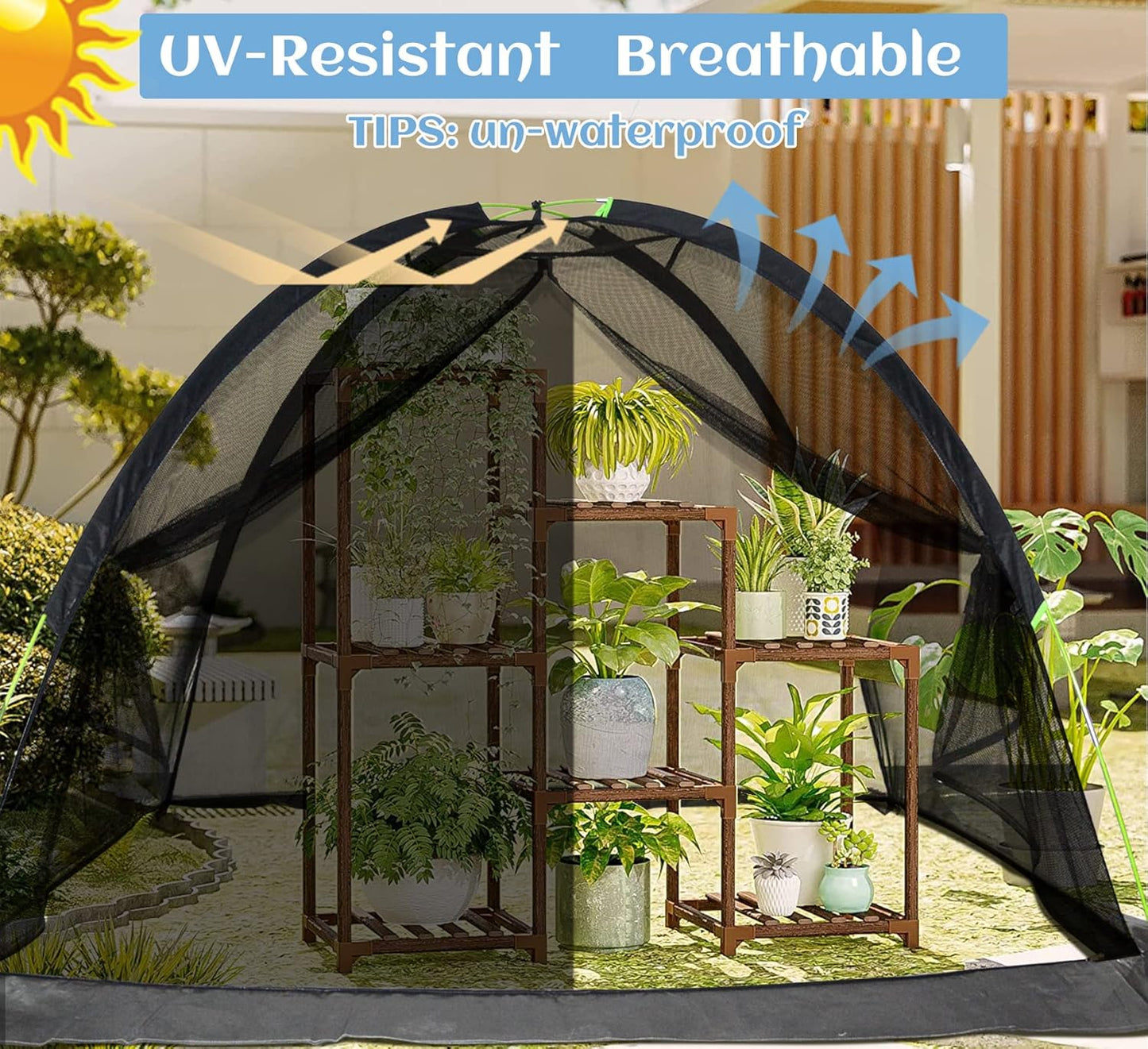 Crop Cages for Garden 7X5X4.4FT - Reusable Mesh Plant Cover for Outdoor Raised Garden Bed Protection Sun Shade & Bird Netting for Fruits/Vegetables and Bushes