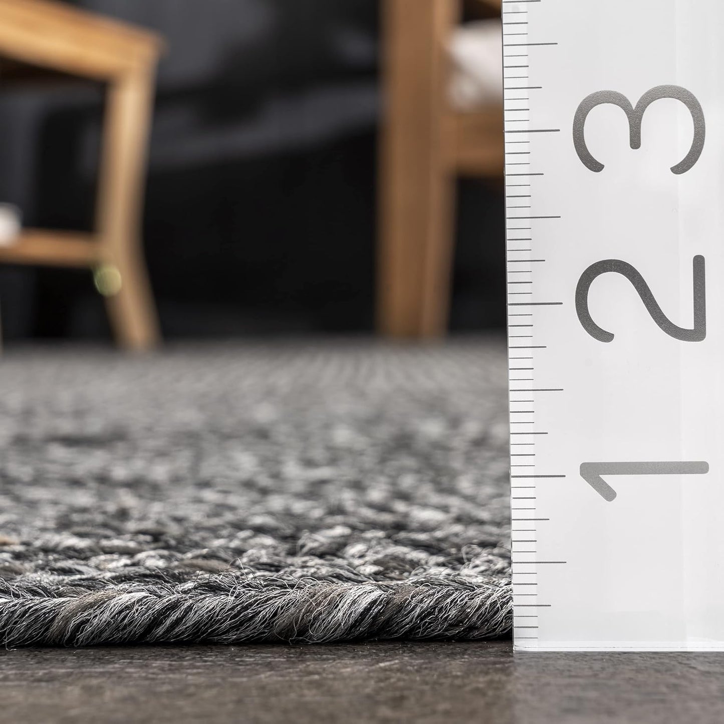 nuLOOM 2' x 16' Solid Hand Braided Indoor/Outdoor Area Rug, Pet-Friendly, High Traffic, Weather Resistant, for Patio, Balcony, Bedroom, Living, Dining Room, Wynn Charcoal